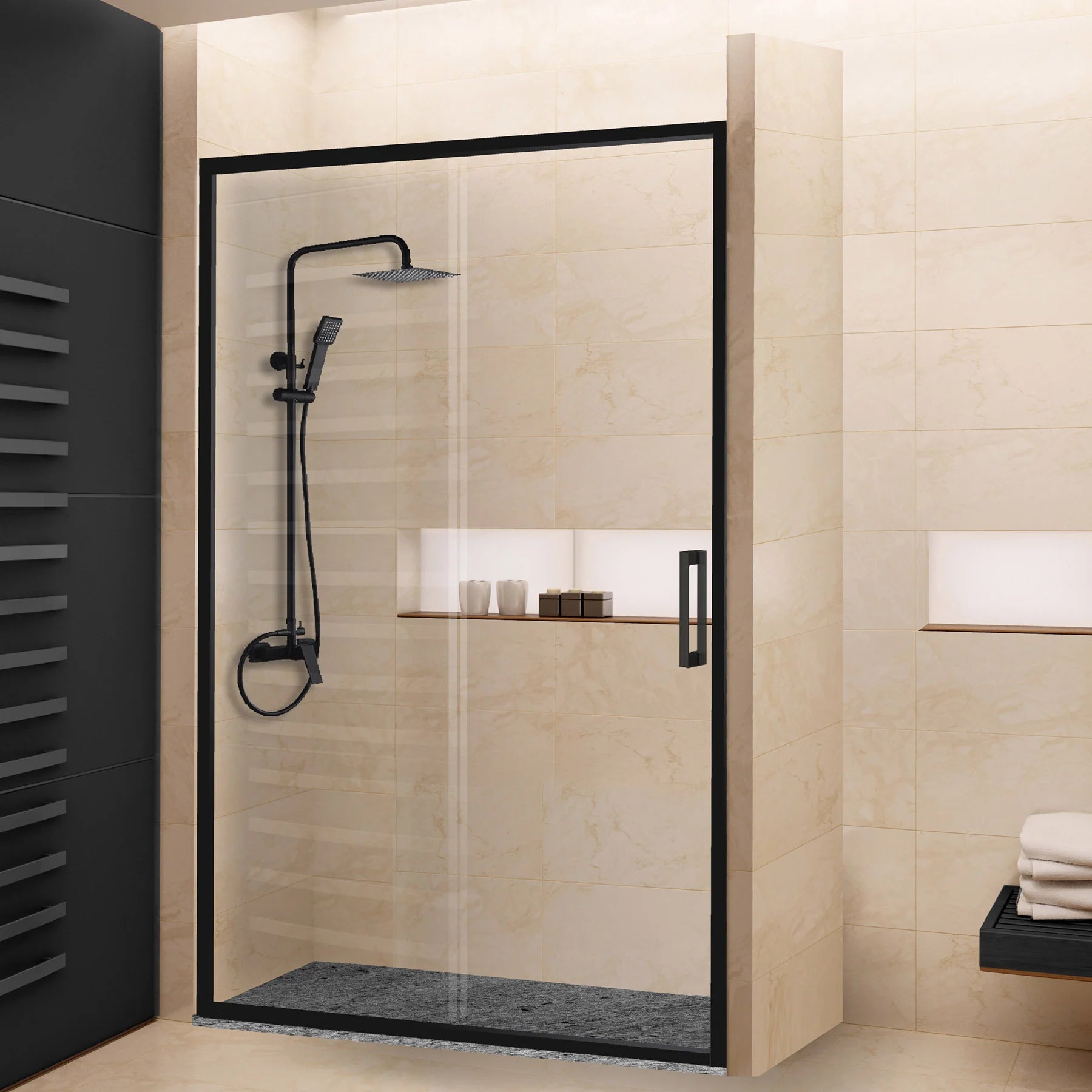 16 ideas de mamparas para un baño más moderno: negras, cromadas
