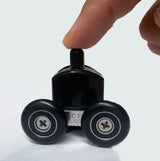 Mampara de ducha Black. Frontal 1 Fijo + 1 Puerta Corredera. Serigrafía Galones. Antical. Black. (Concept Series)