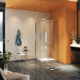 Mampara de ducha Esquina 2 fijos + 2 puertas correderas. Transparente. Antical. (Concept Series)