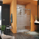 Mampara de ducha Frontal 1 fijo + 1 puerta corredera. Serigrafía Galones. Antical. (Concept Series).