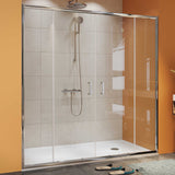 Mampara de ducha Frontal 2 fijos + 2 puertas correderas. Transparente. Antical. (CONCEPT SERIES)