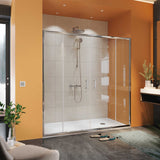 Mampara de ducha Frontal 2 fijos + 2 puertas correderas. Transparente. Antical. (CONCEPT SERIES)
