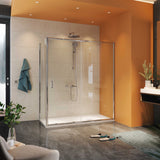 Mampara de Ducha Frontal 1 fijo + 1 puerta corredera con Lateral Fijo. Cristal Transparente. (Concept Series)