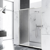 Mampara de ducha frontal 1 fijo + 1 puerta corredera. Transparente. Antical. (Premium Series)