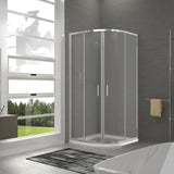 Mampara de ducha semicircular 2 fijos + 2 puertas correderas. Transparente. Antical. (Premium Series)