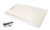 Plato de Ducha Resina. Enmarcado. Textura Pizarra. Blanco Roto 9001 Beige