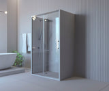 Mampara de ducha frontal 1 fijo + 1 puerta corredera. Sin perfil inferior. Transparente. Antical. (Privilege Series)