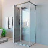 Mampara de ducha frontal 1 fijo + 1 puerta corredera con lateral fijo. Antical. (Privilege Series)