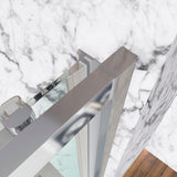 Mampara de ducha frontal 2 fijos + 2 puertas correderas. Sin perfil inferior. Transparente. Antical. (Privilege Series)