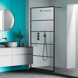 Mampara de ducha fija Walk-in. Industrial Lineas. 8mm. Antical. Black.