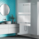 Mampara de ducha fija 8 mm. Antical. Serigrafía Galones