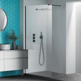 Mampara de ducha fija 8 mm. Transparente. Black. Antical.