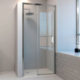 Mampara de ducha Frontal 1 Fijo + 1 Puerta Corredera. Sin Perfil Inferior. Transparente. Antical (One Series).