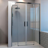 Mampara de ducha Frontal 2 fijos + 2 puertas correderas. Transparente. Antical. (ONE SERIES)