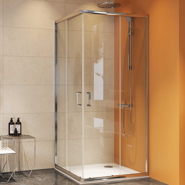 Mampara de ducha fija con panel abatible. Antical. 6mm – Akuova