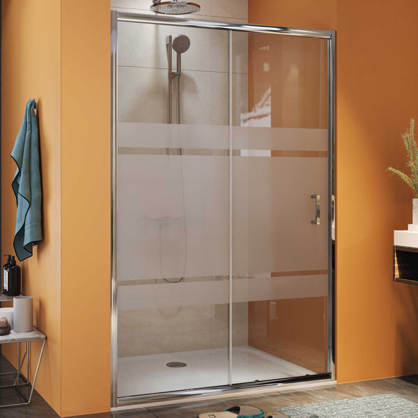 Mampara de ducha fija con panel abatible. Antical. 6mm – Akuova
