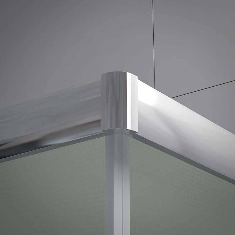 Mampara de Ducha Frontal 1 fijo + 1 puerta corredera con Lateral Fijo. Cristal Transparente. (Concept Series)